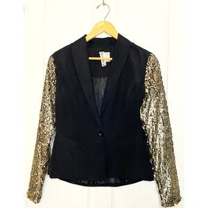 Mimi Chica : size M : sequin formal new year’s eve holiday v-neck blazer jacket